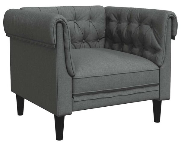 Fotel chesterfield, ciemnoszary, obity tkaninÄ