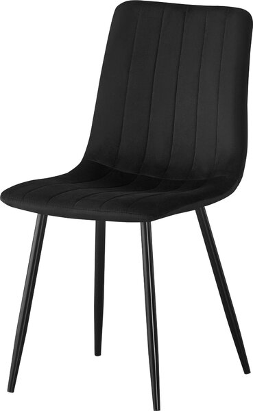 Krzeso tapicerowane Czarne, Welurowe, do Jadalni, IRIS