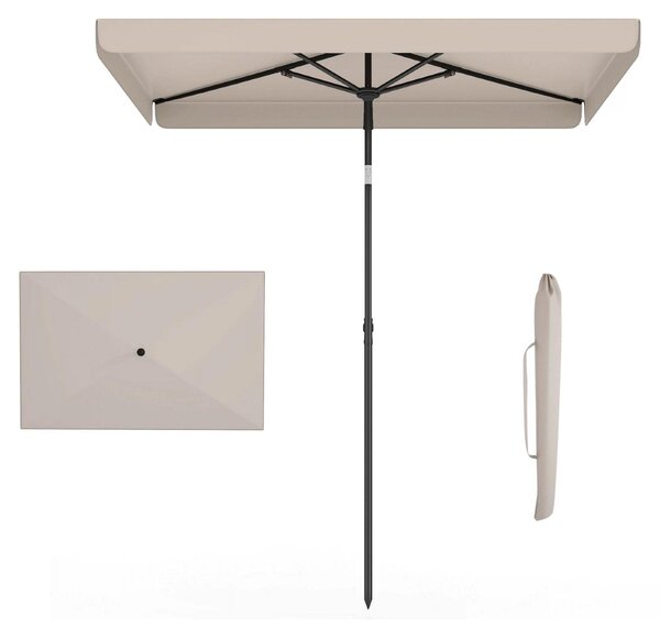 Parasol KOMFOTTEU 200 x 130 cm, prostoktny parasol balkonowy z ktem nachylenia 30°, skadany parasol ogrodowy z 4 ebrami i torb transportow, parasol ogrodowy na taras, do ogrodu i na balkon, bez podstawy