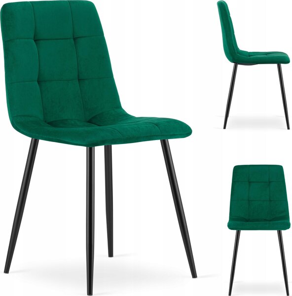 KRZESO TAPICEROWANE WELUROWE VELVET DO SALONU KUCHNI JADALNI CUBE Zielone