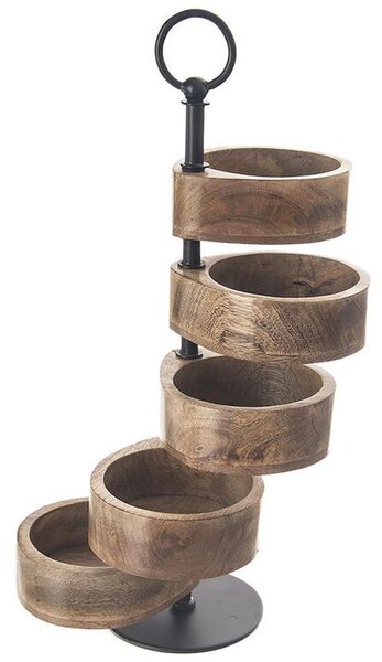 Patera drewniana MANGO, 5 - poziomowa
