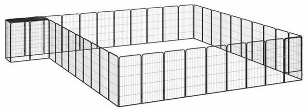 Kojec dla psa, 42 paneli, czarny, 50x100 cm, stal