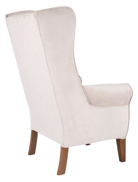 Fotel Uszak Chesterfield beżowy - 24h, z pikowaniem, wygodny, tapicerowany, klasyczny, do salonu