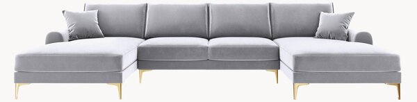 Panoramiczna sofa narożna o wyglądzie aksamitu Madara (6-osobowa)