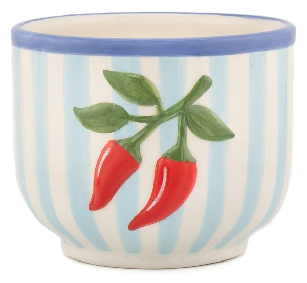 Ceramiczna ręcznie malowana osłonka na doniczkę ø 12 cm Chilli – Sass & Belle