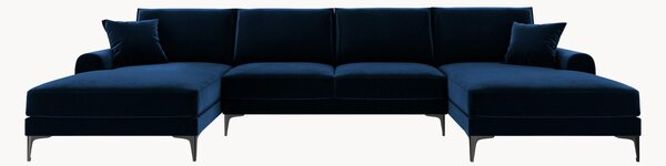 Panoramiczna sofa narożna o wyglądzie aksamitu Madara (6-osobowa)