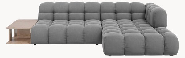 Modułowa sofa narożna z weluru ze stolikiem Aster (3-osobowa)