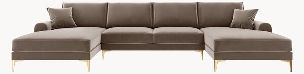 Panoramiczna sofa narożna o wyglądzie aksamitu Madara (6-osobowa)