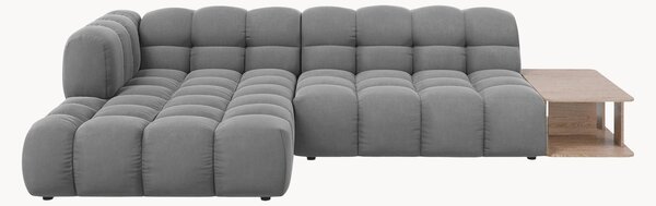 Modułowa sofa narożna z weluru ze stolikiem Aster (3-osobowa)