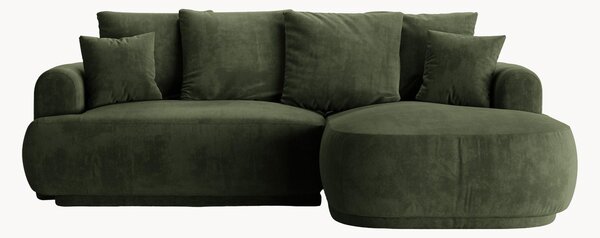 Modułowa narożna sofa rozkładana z aksamitu z funkcją przechowywania Maria (4-osobowa)