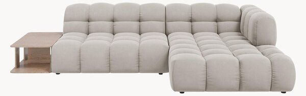 Modułowa sofa narożna z weluru ze stolikiem Aster (3-osobowa)