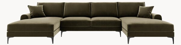 Panoramiczna sofa narożna o wyglądzie aksamitu Madara (6-osobowa)