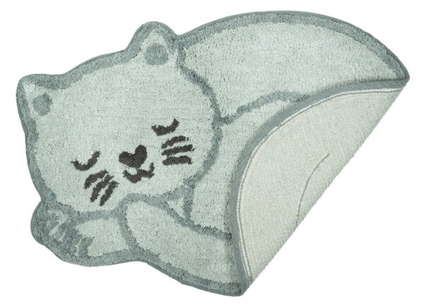 Jasnoniebieski bawełniany dywan dziecięcy 43x60 cm Sleeping Cat – Sass & Belle