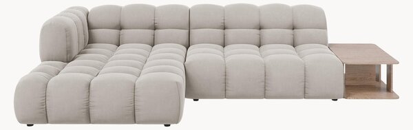 Modułowa sofa narożna z weluru ze stolikiem Aster (3-osobowa)