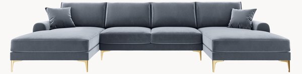 Panoramiczna sofa narożna o wyglądzie aksamitu Madara (6-osobowa)