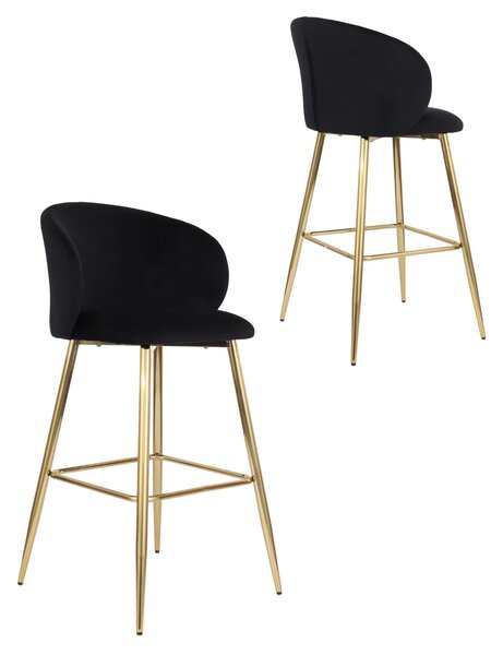 Hoker do kuchni Ganta Gold, czarny welwet, glamour