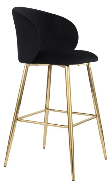 Hoker do kuchni Ganta Gold, czarny welwet, glamour