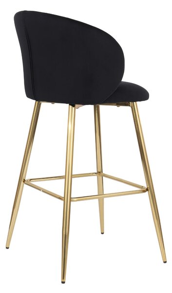 Hoker do kuchni Ganta Gold, czarny welwet, glamour