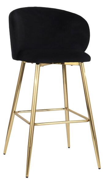Hoker do kuchni Ganta Gold, czarny welwet, glamour