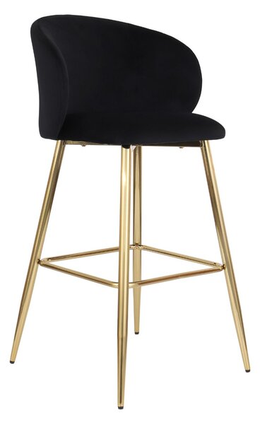 Hoker do kuchni Ganta Gold, czarny welwet, glamour