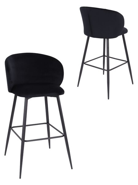 Hoker do kuchni Ganta black, czarny welwet, glamour