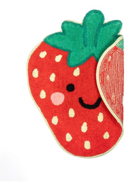 Czerwony bawełniany dywan dziecięcy 60x52 cm Strawberry – Sass & Belle
