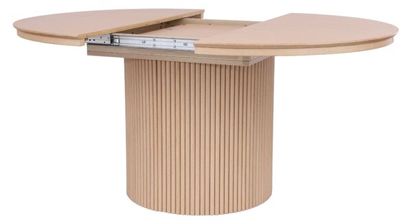 Stół rozkładany, okrągły Sorrento z lamelami, 120cm- 160 cm, naturalny dąb