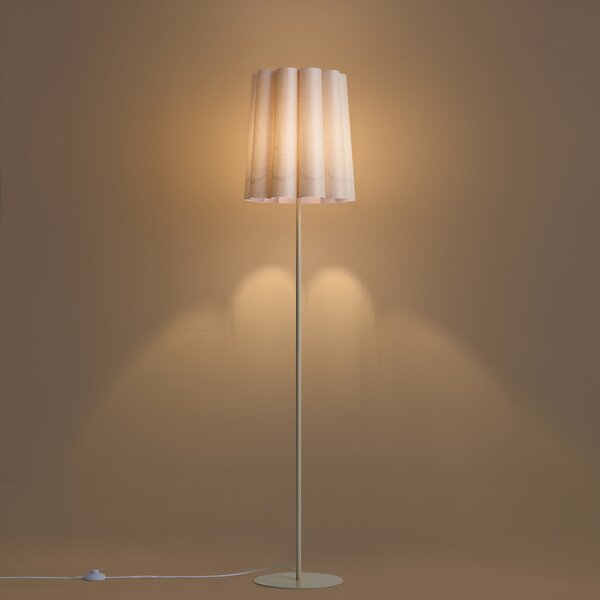 Lampa podłogowa Japandi beżowa z abażurem z tkaniny 160 cm - Jenni