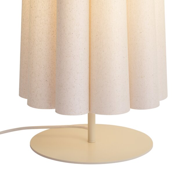 Lampa podłogowa Japandi beżowa z abażurem z tkaniny 95 cm 2-punktowa - Jenni