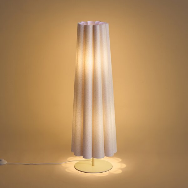 Lampa podłogowa Japandi beżowa z abażurem z tkaniny 95 cm 2-punktowa - Jenni