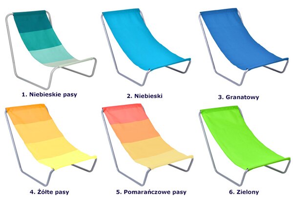 Zielony materiałowy składany leżak plażowy E4-M46