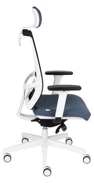 Fotel biurowy Level WS HD - ergonomiczny, obrotowy, wygodny dla kręgosłupa, siatkowy, z zagłówkiem