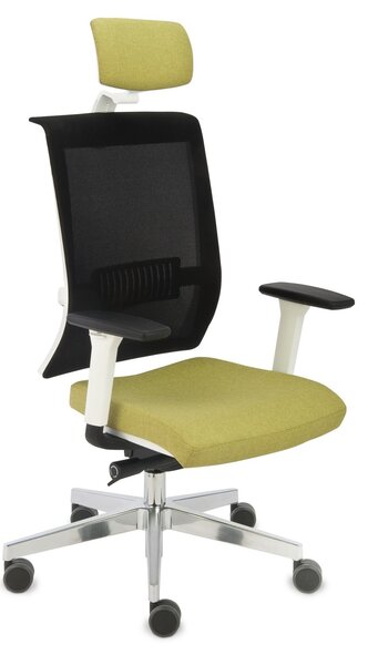 Fotel biurowy Level WS HD - ergonomiczny, obrotowy, wygodny dla kręgosłupa, siatkowy, z zagłówkiem