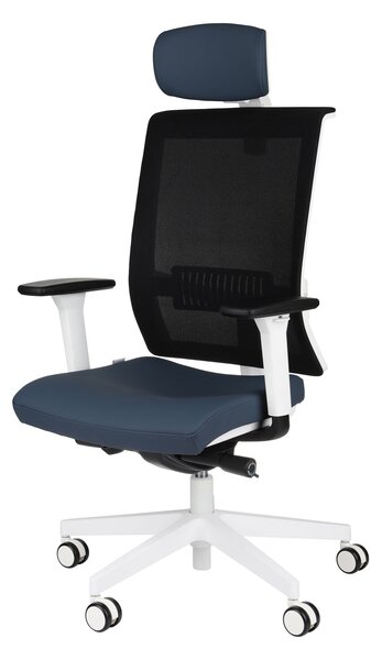 Fotel biurowy Level WS HD - ergonomiczny, obrotowy, wygodny dla kręgosłupa, siatkowy, z zagłówkiem