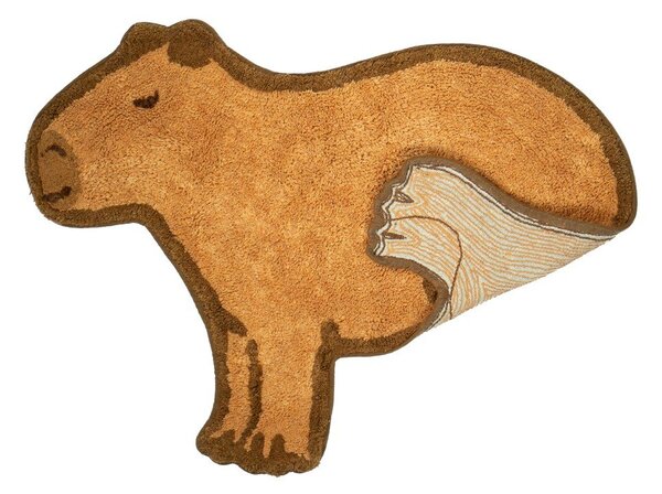 Brązowy bawełniany dywan dziecięcy 52x68 cm Capybara – Sass & Belle