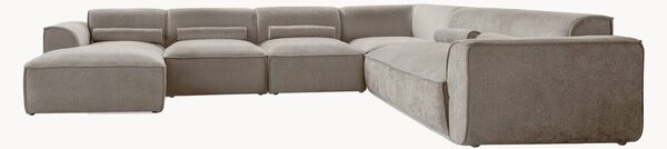 Panoramiczna narożna sofa modułowa z szenilu Flex Felix (8-osobowa)