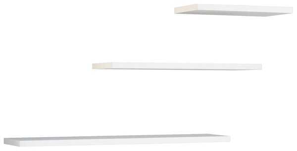 Biały zestaw 3 minimalistycznych półek ściennych - Zygo