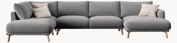 Panoramiczna sofa narożna z weluru Naomi (6-osobowa)