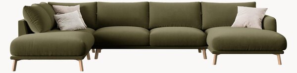 Panoramiczna sofa narożna z weluru Naomi (6-osobowa)