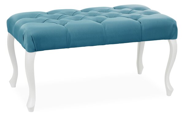 Pufa Ławka Ludwik Chesterfield 49x90, ozdobne, z pikowanym siedziskiem, z giętymi nóżkami, w stylu glamour, do hotelu, do domu