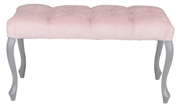 Pufa Ławka Ludwik Chesterfield 49x90, ozdobne, z pikowanym siedziskiem, z giętymi nóżkami, w stylu glamour, do hotelu, do domu