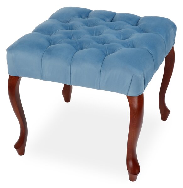 Pufa Ludwik Chesterfield 50x50, kwadratowa, z pikowanym siedziskiem, dla jednej osoby, elegancka, w stylu glamour, kompaktowa, do hotelu, do domu