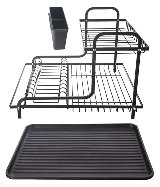 Radka Ociekacz na naczynia z tacą, 2 poziomy 42,5 x 32 x 29 cm, metal/plastik ORION 155212