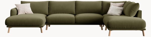 Panoramiczna sofa narożna z weluru Naomi (6-osobowa)