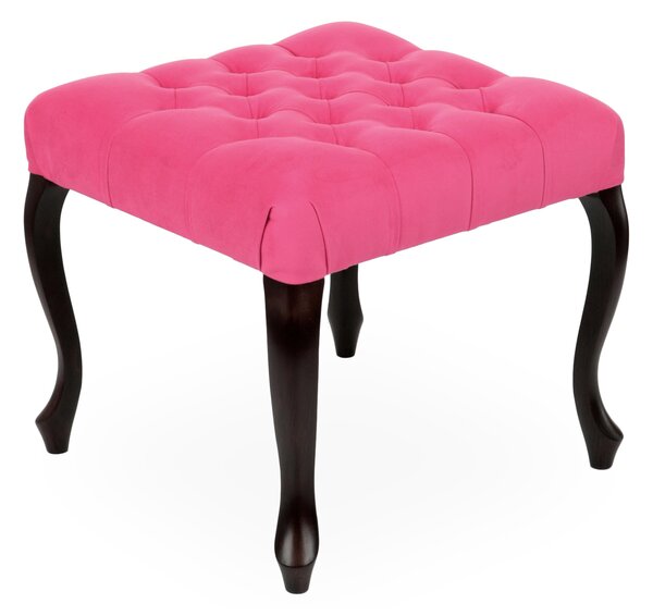 Pufa Ludwik Chesterfield 50x50, kwadratowa, z pikowanym siedziskiem, dla jednej osoby, elegancka, w stylu glamour, kompaktowa, do hotelu, do domu