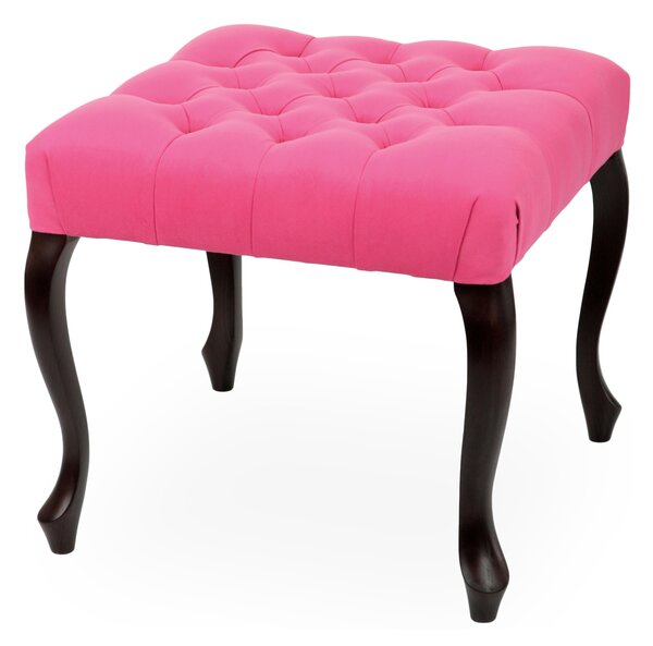 Pufa Ludwik Chesterfield 50x50, kwadratowa, z pikowanym siedziskiem, dla jednej osoby, elegancka, w stylu glamour, kompaktowa, do hotelu, do domu