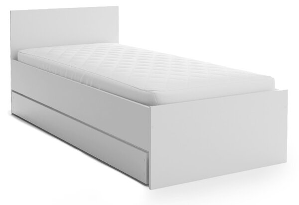 Łóżko ELISA 90 x 200 cm, białe Stelaż: Ze stelażem listwowym rolowanym elastycznym, Materac: Materac Coco Maxi 20 cm