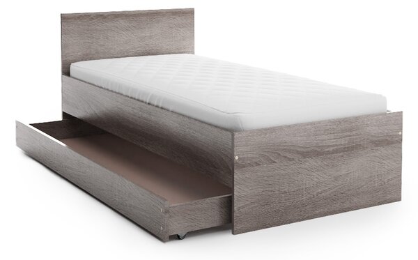 Łóżko ELISA 90 x 200 cm, dąb truflowy Stelaż: Ze stelażem listwowym rolowanym, Materac: Bez materaca