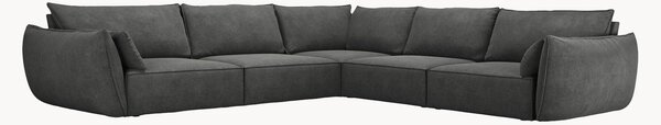 Dwustronna sofa narożna o wyglądzie sztruksu Vanda (7-osobowa)