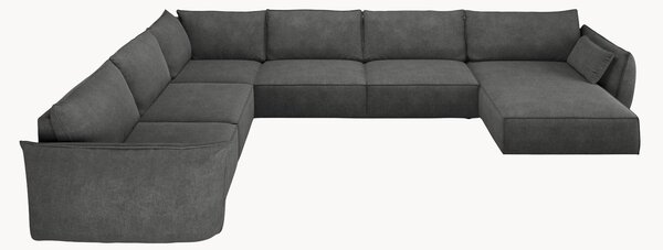 Panoramicnza sofa narożna o wyglądzie sztruksu Vanda (8-osobowa)